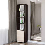 Шафа пенал Бриз Еверест 14 Венге темна + дуб молочний (50х38х210 см), фото 3