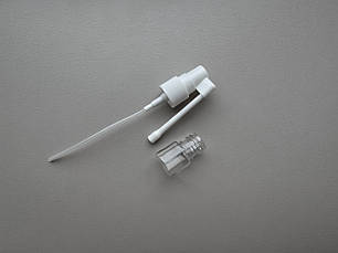 5 мл Круглий прозорий ПЕТ флакон з розпилювачем гортанним пластиковим білим 18/410 пшикалка атомайзер, фото 2