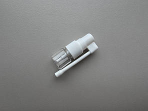 5 мл Круглий прозорий ПЕТ флакон з розпилювачем гортанним пластиковим білим 18/410 пшикалка атомайзер, фото 1