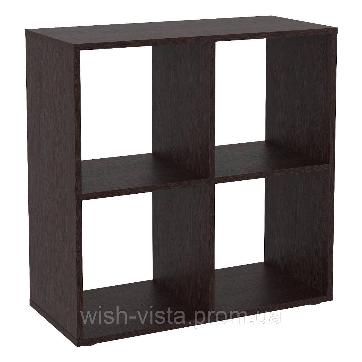 Шафа книжкова Компанет КШ-22 Венге темна 73х33х73,8 см, фото 1