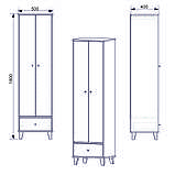 Шафа дводверна Компаніт 17 Яблуня 50х40х180 см, фото 2