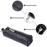 Ключниця з натуральної шкіри SHVIGEL 16227 Чорний 14,5х4,5х3 см, фото 4