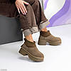 Модні замшеві уггі з манжетом на товстій підошві колір Мокко, фото 7