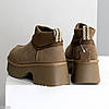 Модні замшеві уггі з манжетом на товстій підошві колір Мокко, фото 8
