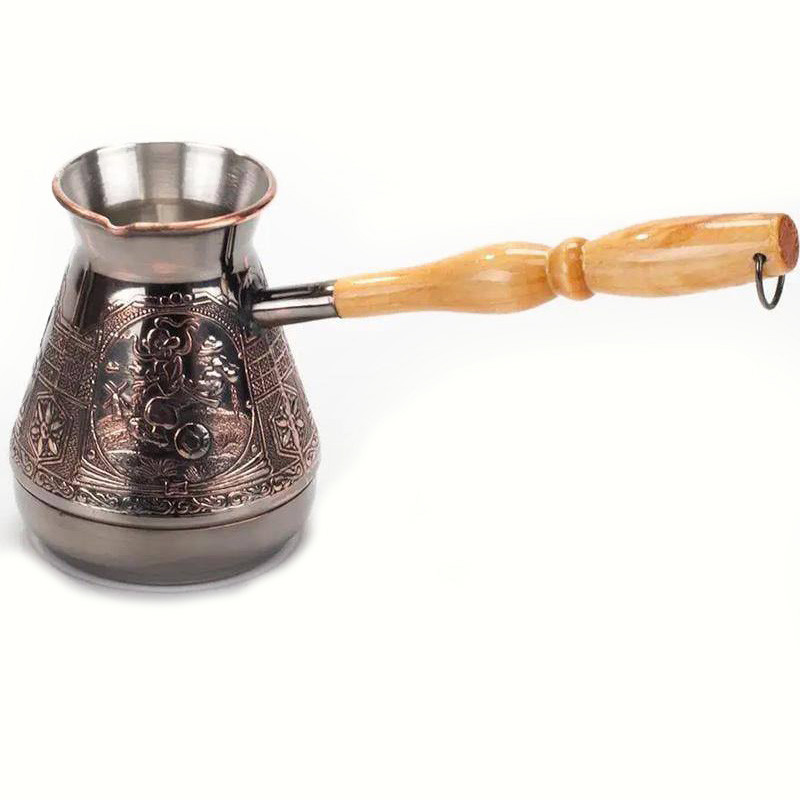 Турка джезва мідна SNT зі знімною ручкою Козаки 500мл 50082