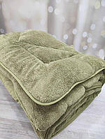Ковдра плюшева AKN євро розмір 195 на 215 см Туреччина оливкова