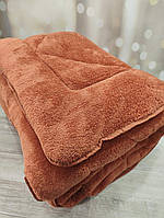 Ковдра плюшева AKN євро розмір 195 на 215 см Туреччина теракотова