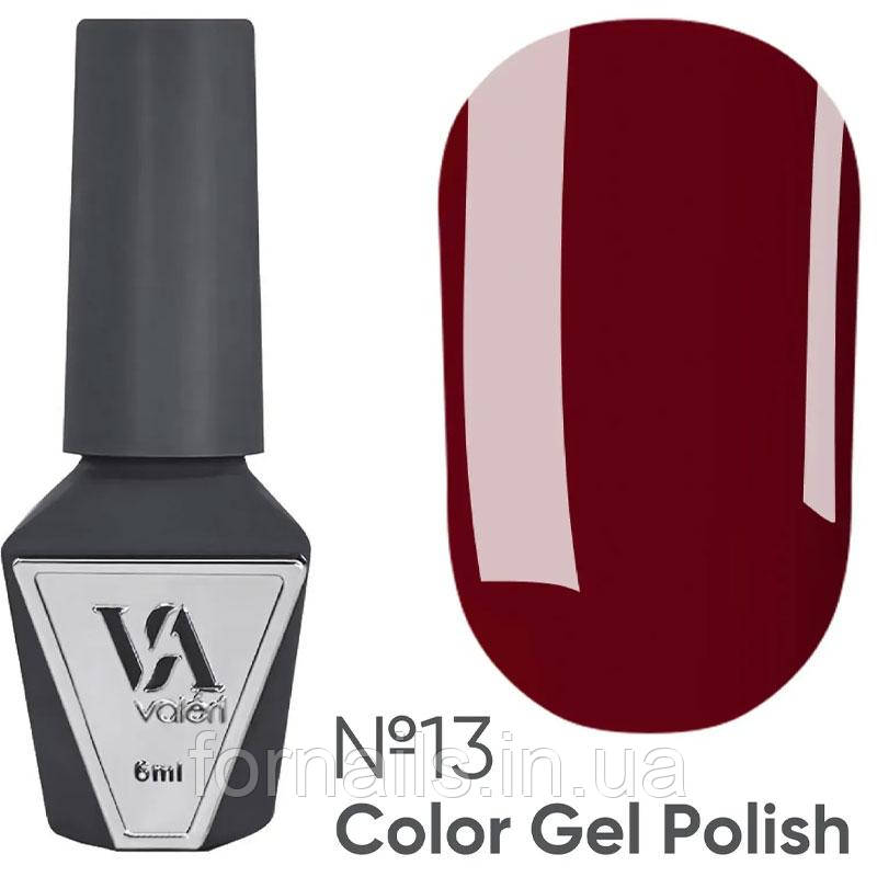 Гель-лак Valeri №013 (бордовий, емаль), 6 мл, фото 1
