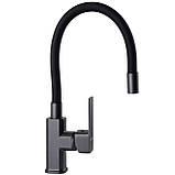 Змішувач для кухні DOMINO MALIBU DMM-203LR-GP-BL графіт, фото 3