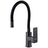 Змішувач для кухні DOMINO MALIBU DMM-203LR-GP-BL графіт, фото 5