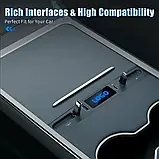 USB-хаб для Tesla Model 3 і Y з висувними кабелями, заряджання для смартфонів USB, Type-C, модель TSL2C, фото 8