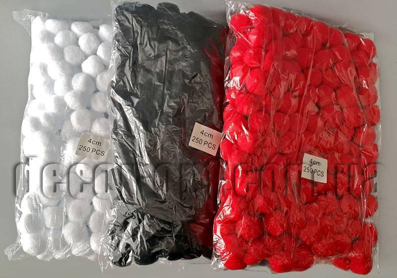 Фетрові помпони однотонні 4,0 см/250 шт.