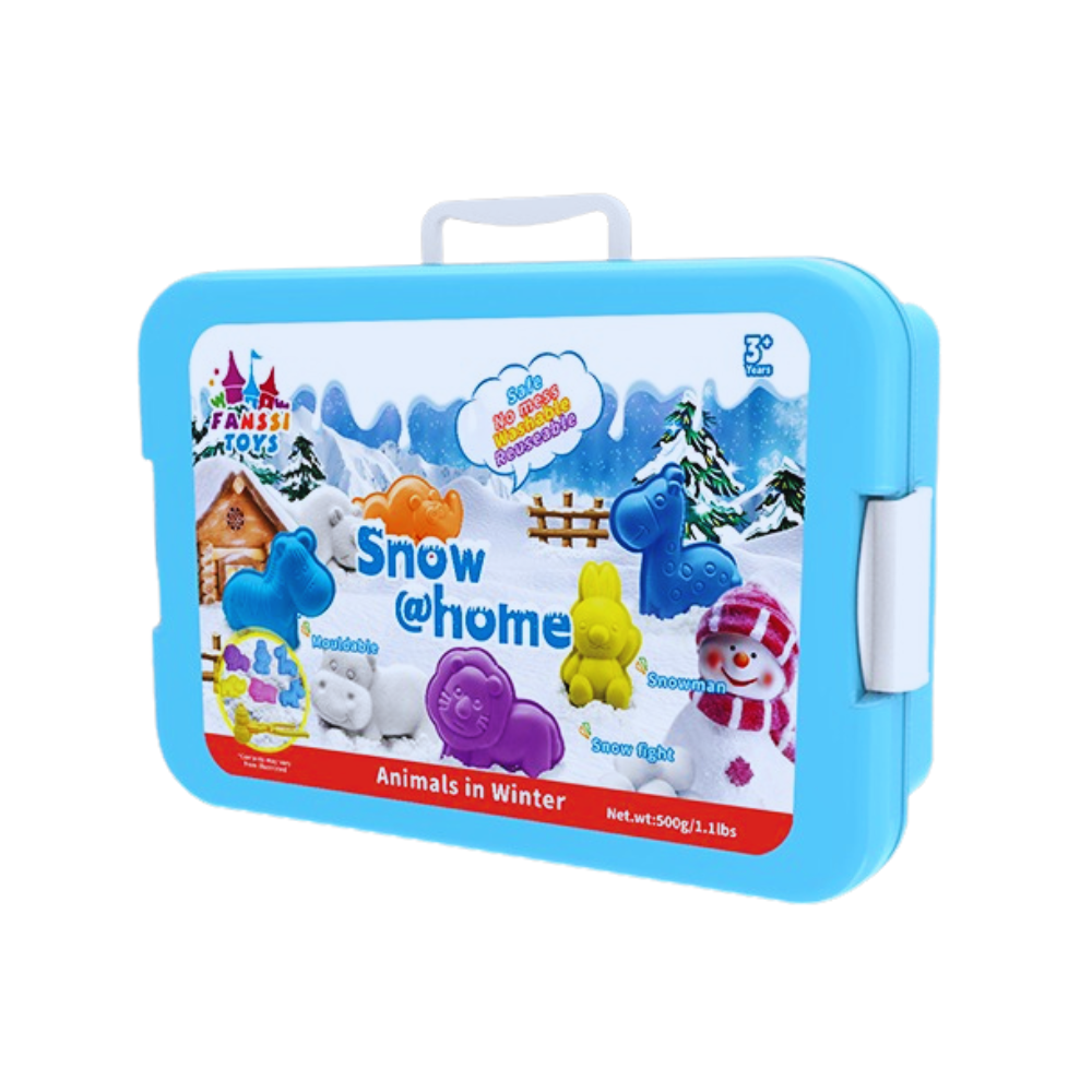 Кінетичний пісок білий. Сніг кінетичний для дітей, маса для ліплення набір для творчості з формами для ліплення