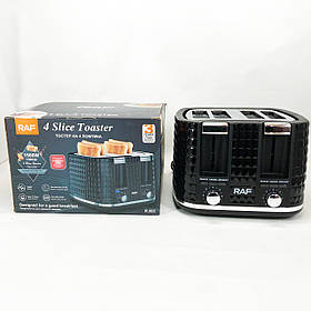 Маленький тостер RAF, Тостер зі знімним піддоном для крихт Якісний електричний на 2 скибочки HG-84