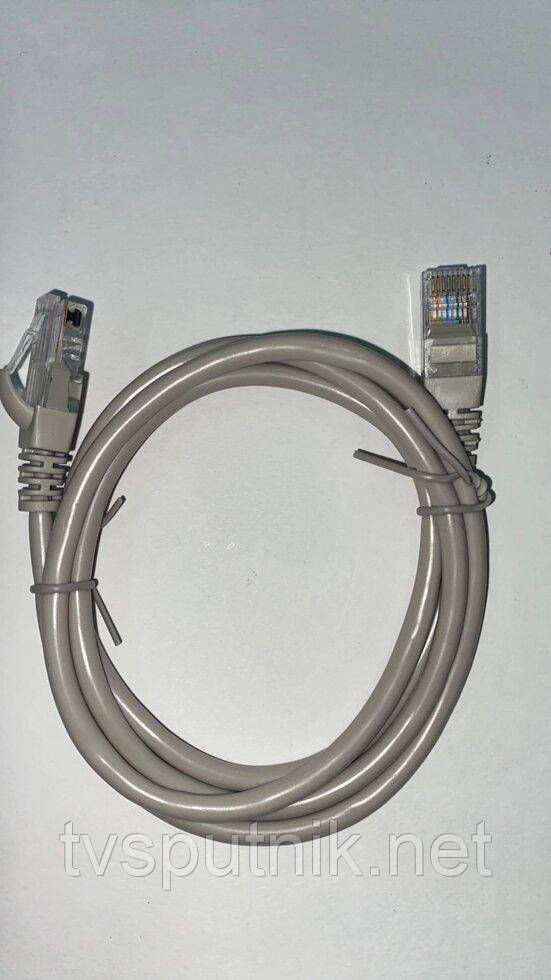 Патчкорд UTP Cat 5E, 1 метр, сірий – штекер 8P8C – штекер 8P8C