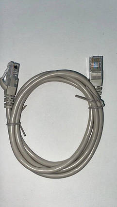 Патчкорд UTP Cat 5E, 1 метр, сірий – штекер 8P8C – штекер 8P8C, фото 1