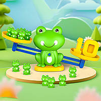 Розвиваюча настільна гра математичні ваги Жабка  Зелений