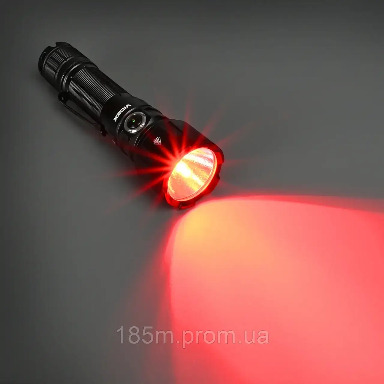 Ліхтар ручний VIDEX VLF-A376 3600Lm 300метрів, Liion 21700 4000mAh, IP66, type-c, з червоним світлом, фото 1