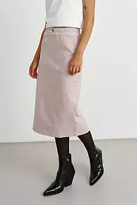 Жіноча спідниця тепла міді пряма з розрізом RICA MARE MKRM4223