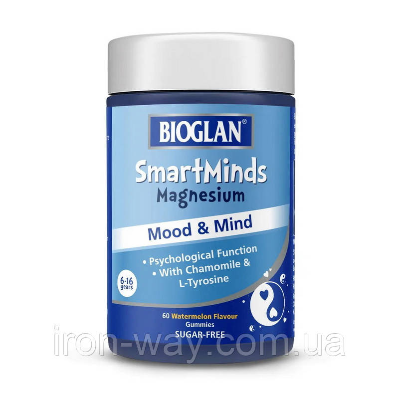 Bioglan SmartMinds Magnesium Mood & Mind (60 gummies, watermelon), фото 1