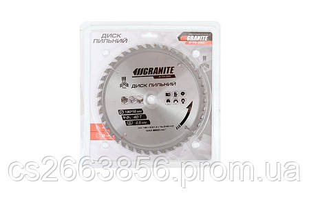 Диск пиляльний для дерева GRANITE з твердосплавними напайками 190х16х40Т 8000 об./хв 5-19-040, фото 2