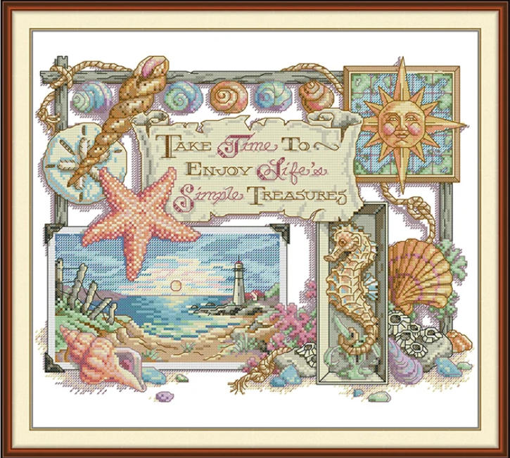 Набір для вишивання за нанесеною на канву схемою “Ordinary Treasures ”. AIDA 14CT printed , 41*36 см., фото 1