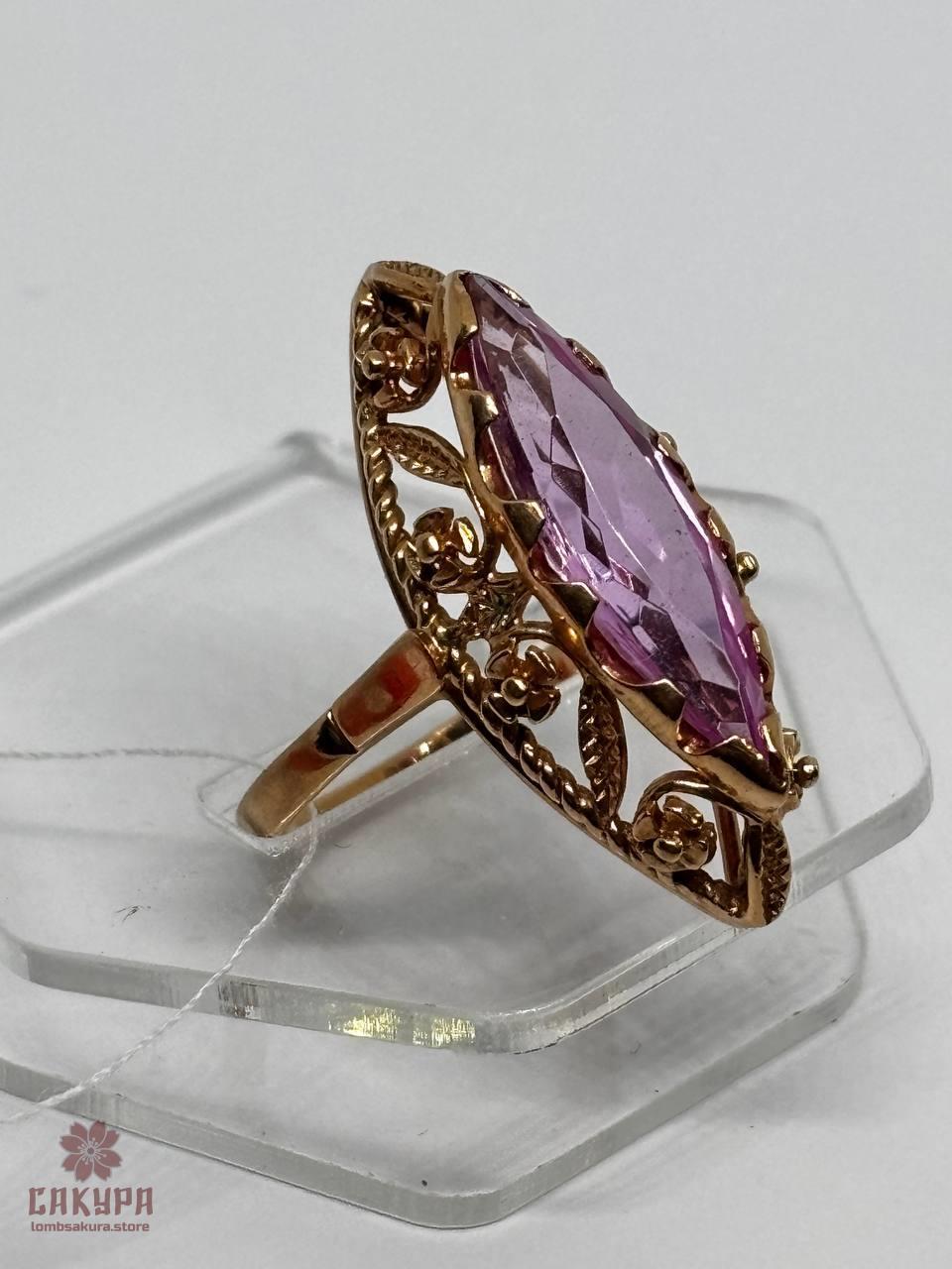 Золота Каблучка зі вставкою цирконій, фото 1