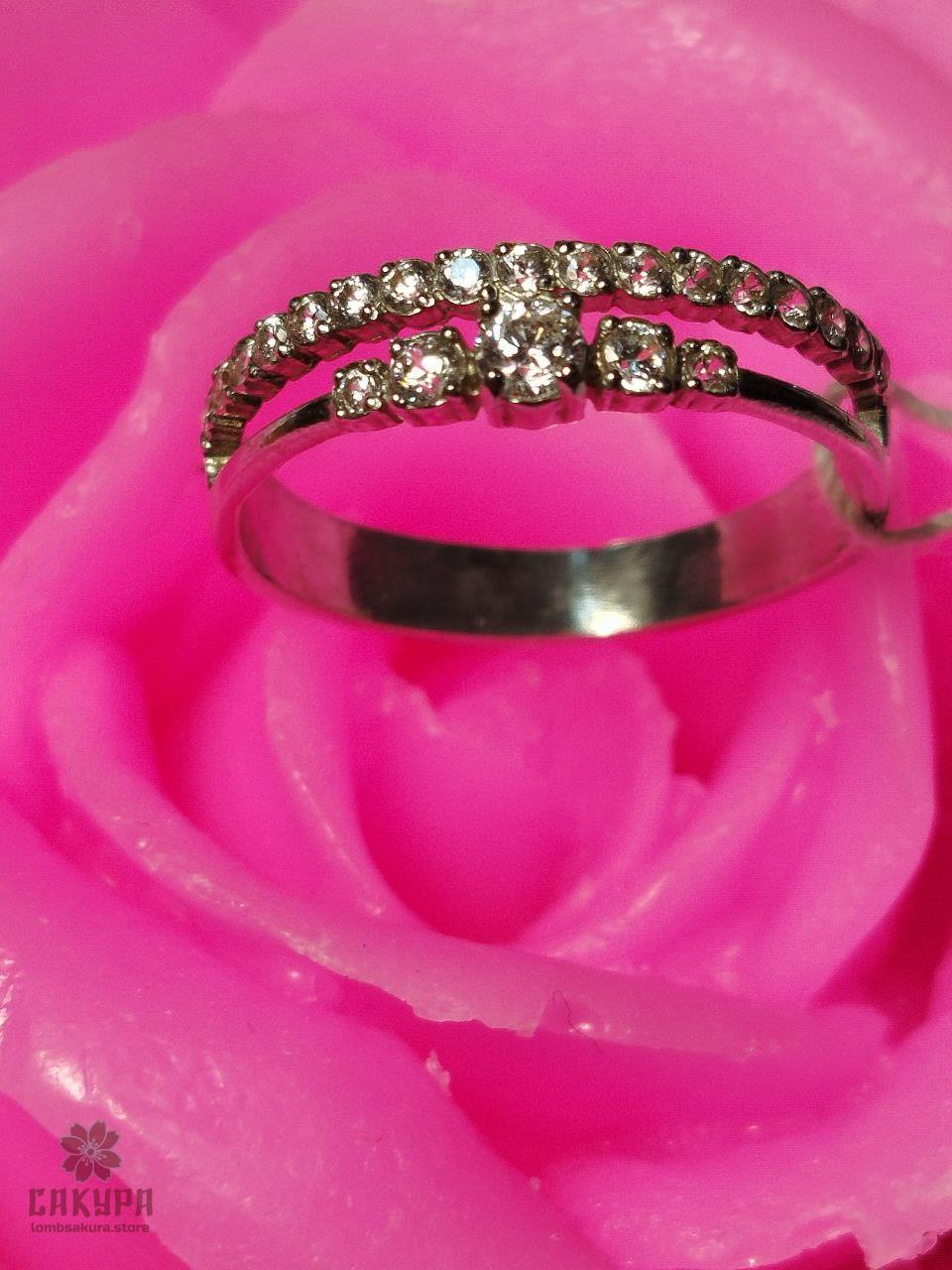 Срібна Каблучка зі вставкою цирконій, фото 1