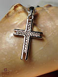 Срібний Хрестик зі вставкою цирконій, фото 3
