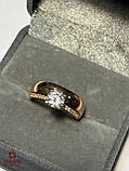 Золота Каблучка зі вставкою цирконій, фото 3