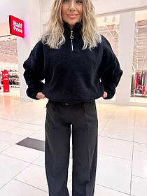 Жіноче худі з хутра Тедді чорне