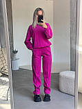 Жіночий вельветовий костюм з довгим рукавом та брюками, фото 5
