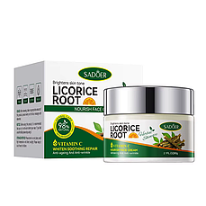 Крем для обличчя SADOER Licorice Root + Vitamin C освітлювальний, живильний, омолоджуючий 60 г