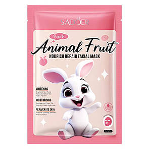 Тканина маска для вишукана SADOER Animal Fruit Rabbit Peach живильна 25 г