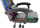 Геймерське крісло Grizzly з RGB LED підсвіткою (12 режимів), Чорний, фото 4