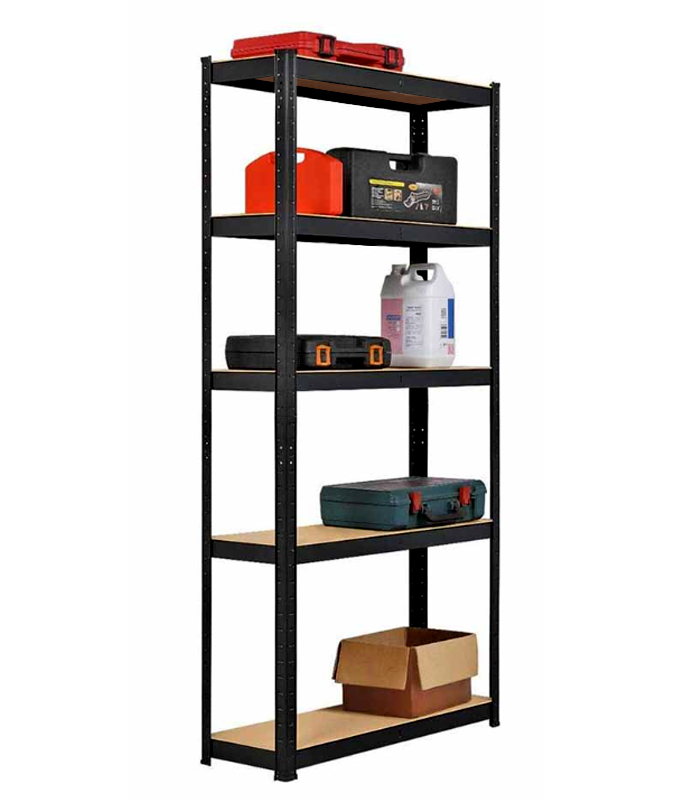 Стелаж металевий (150 х 70 х 30 см) 5 полиць, Чорний, фото 1