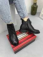 Черевики жіночі MeegoComfort 25A73268-1 Black Demo чорні шкіряні на шнурівці, фото 3