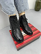 Черевики жіночі MeegoComfort 25A73268-1 Black Demo чорні шкіряні на шнурівці, фото 4