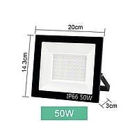 Світлодіодний LED прожектор, холодне біле світло 50W IP66