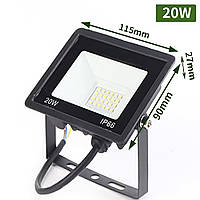 Світлодіодний LED прожектор, тепле жовте світло 20W IP66