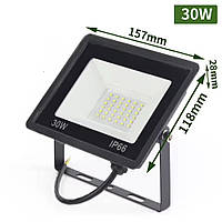 Світлодіодний LED прожектор, холодне біле світло 30W IP66