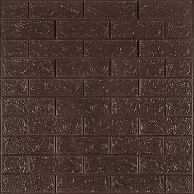 3D панель самоклеюча цегла Чорний шоколад 700х770х3мм (018-3) SW-00000543