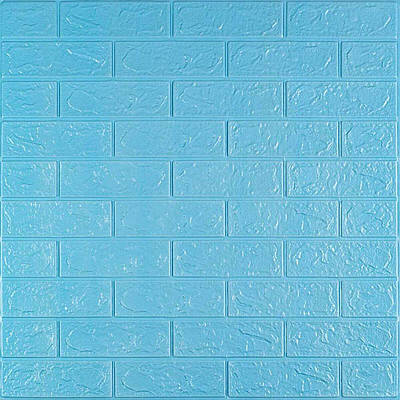3D панель самоклеюча цегла Блакитна 700х770х3мм (005-3) SW-00000232