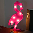 Світильник 3D Фламінго (світло-рожевий), фото 3