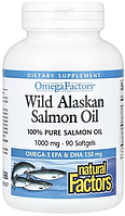 Жир лосося Natural Factors Wild Alaskan Salmon Oil 1000mg 90 гел капс