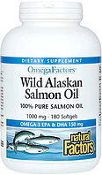 Жир лосося Natural Factors Wild Alaskan Salmon Oil 1000mg 180 гел капс