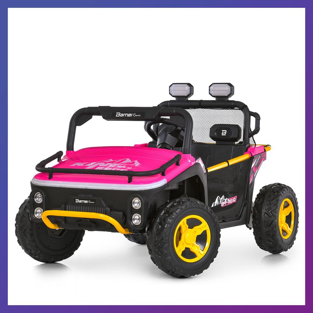 Дитячий електромобіль на акумуляторі двомісний Баггі M 6282 для дітей 3-8 років Рожевий, фото 1