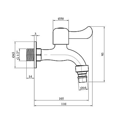 Кран для поливання Kroner KRP Edelstahl Klassisch — ESG0991 1/2'' НР