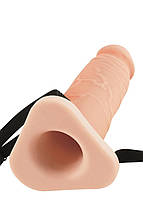 Страпон фаллопротез силіконовий Pipedream Fantasy X-Tensions, бежевий, 20 х 5 см, фото 3