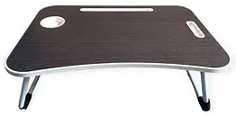 Стіл для ноутбука і планшета дерев'яний з підставкою під стакан і ручкою